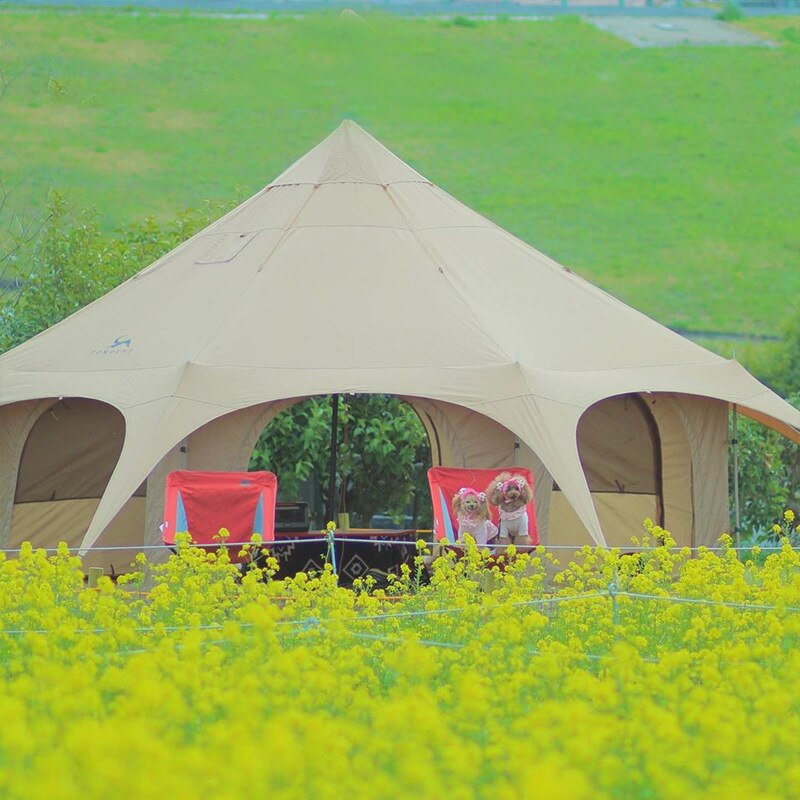 Outdoor Circus Tent Camping Cotton Canvas Rainproof Large Yurt Tent Camping Park Tent 4 Season Outdoor Camping Tent 2