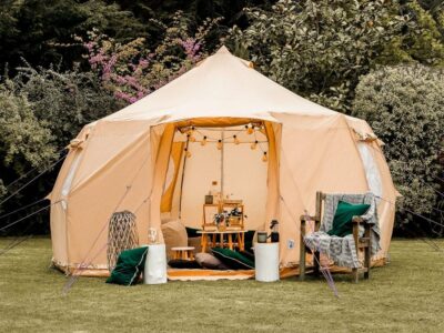 Luxury Waterproof Lotus Shaped Dome Canvas Tent 8